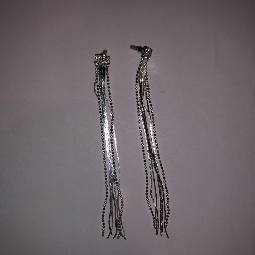 Jewelry Faux Diamond Studs With Fringe Earrings 10$